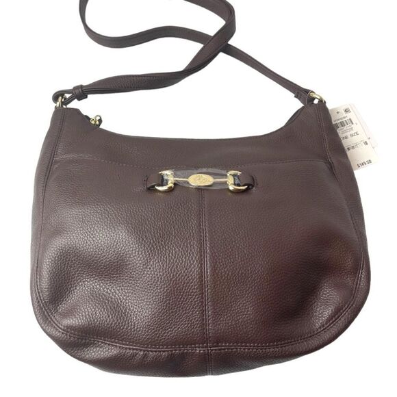 NWT GIANI BERNINI Horsebit-Detail Leather Hobo chocolate brown - Picture 4 of 6